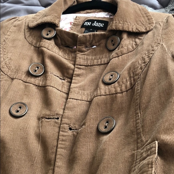 cute brown corduroy silk lined jacket - Picture 6 of 8